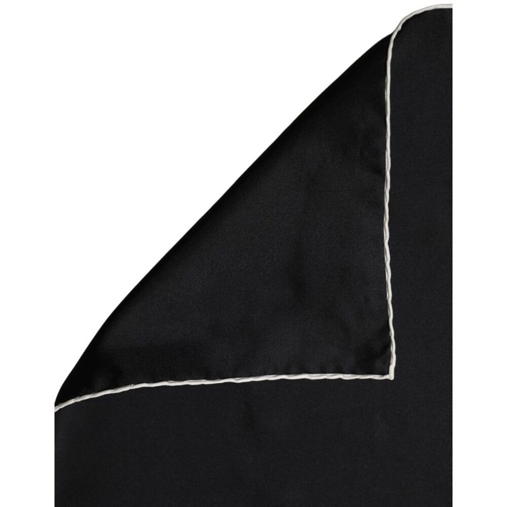 Dolce & Gabbana Men Black Silk Pocket Square Foulard Men's Scarf